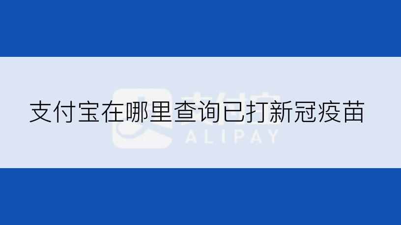 支付宝在哪里查询已打新冠疫苗