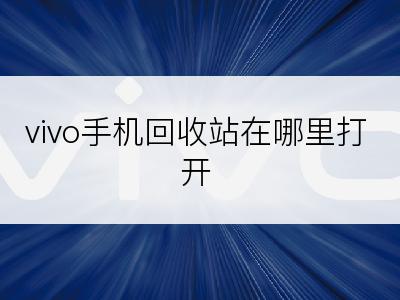 vivo手机回收站在哪里打开