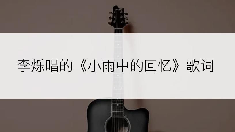 李烁唱的《小雨中的回忆》歌词