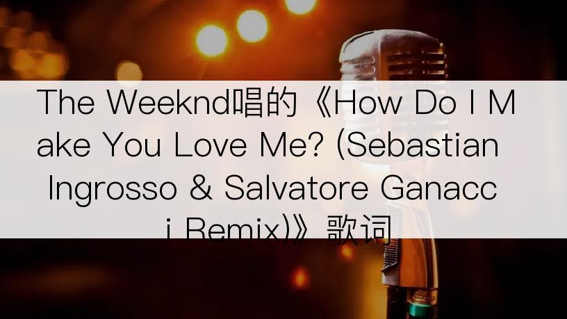 The Weeknd唱的《How Do I Make You Love Me? (Sebastian Ingrosso & Salvatore Ganacci Remix)》歌词