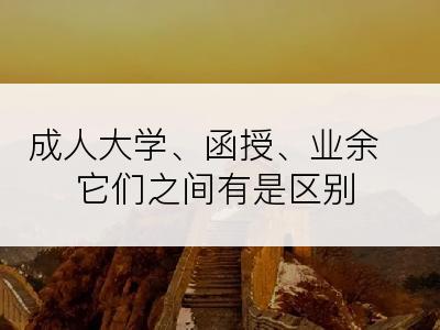 成人大学、函授、业余它们之间有是区别