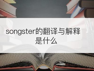 songster的翻译与解释是什么