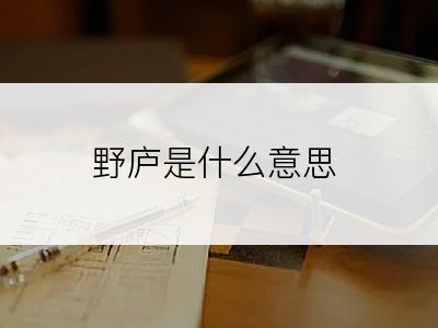 野庐是什么意思