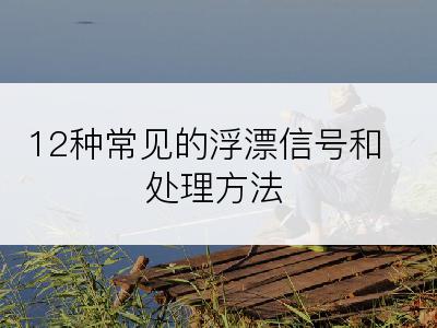 12种常见的浮漂信号和处理方法