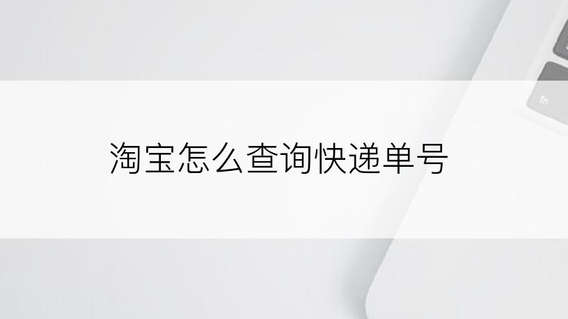 淘宝怎么查询快递单号