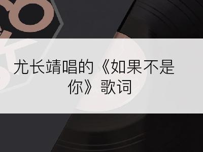 尤长靖唱的《如果不是你》歌词