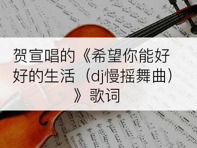 贺宣唱的《希望你能好好的生活（dj慢摇舞曲）》歌词