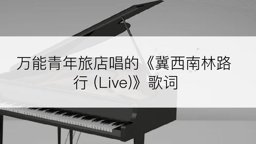 万能青年旅店唱的《冀西南林路行 (Live)》歌词