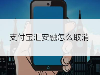 支付宝汇安融怎么取消