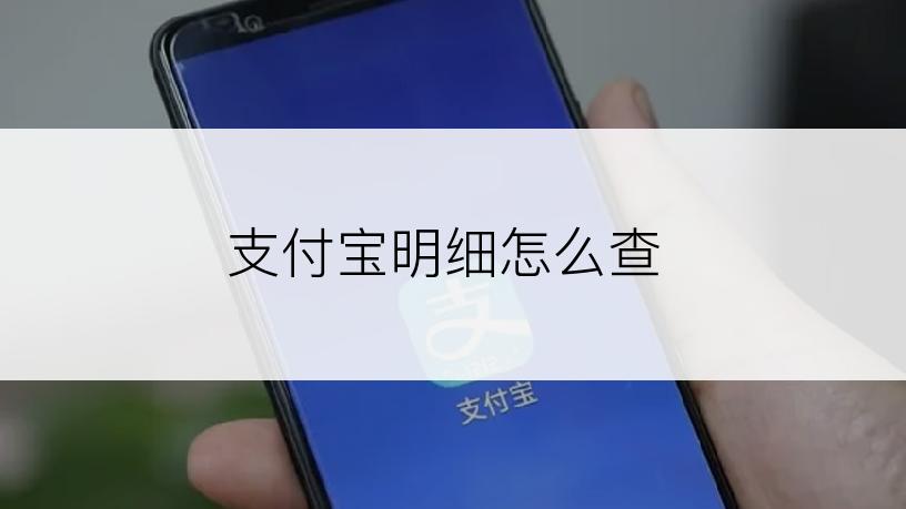 支付宝明细怎么查