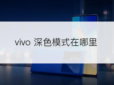 vivo 深色模式在哪里