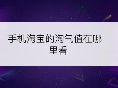 手机淘宝的淘气值在哪里看