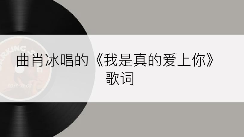 曲肖冰唱的《我是真的爱上你》歌词