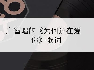 广智唱的《为何还在爱你》歌词