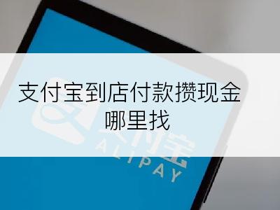 支付宝到店付款攒现金哪里找