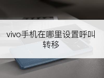 vivo手机在哪里设置呼叫转移