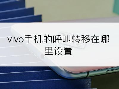 vivo手机的呼叫转移在哪里设置