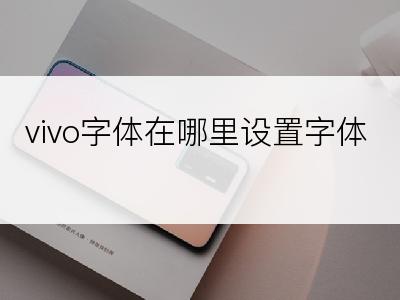 vivo字体在哪里设置字体