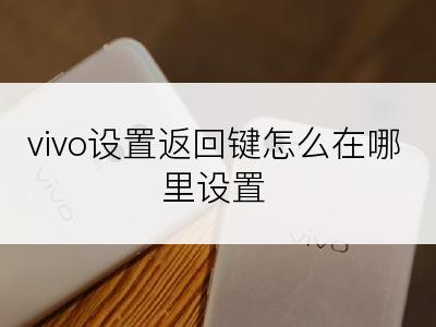 vivo设置返回键怎么在哪里设置