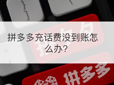 拼多多充话费没到账怎么办?