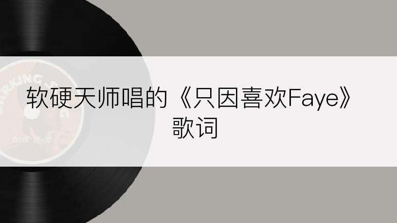 软硬天师唱的《只因喜欢Faye》歌词