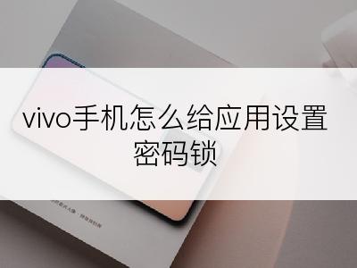 vivo手机怎么给应用设置密码锁