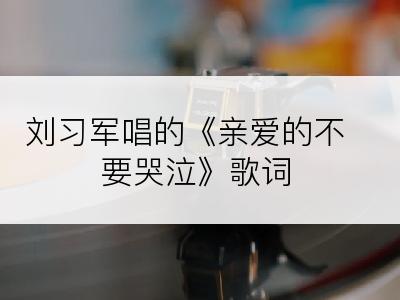 刘习军唱的《亲爱的不要哭泣》歌词