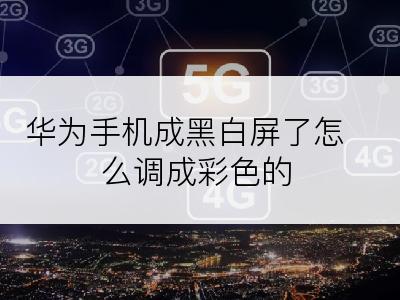 华为手机成黑白屏了怎么调成彩色的