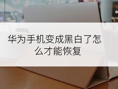 华为手机变成黑白了怎么才能恢复