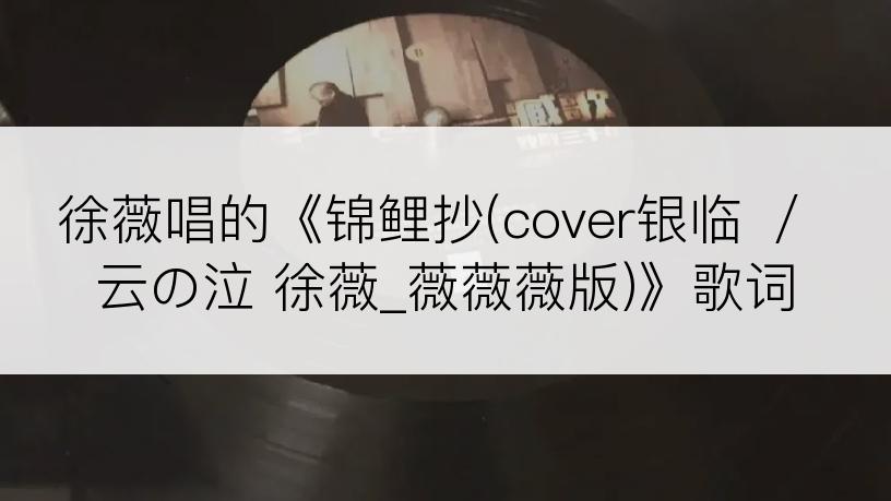 徐薇唱的《锦鲤抄(cover银临 ／ 云の泣 徐薇_薇薇薇版)》歌词