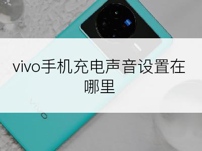 vivo手机充电声音设置在哪里