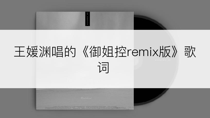 王媛渊唱的《御姐控remix版》歌词