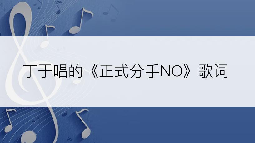 丁于唱的《正式分手NO》歌词