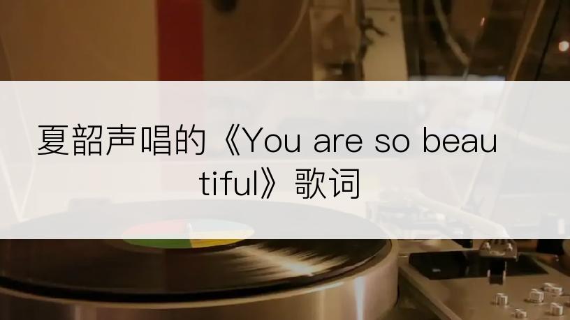 夏韶声唱的《You are so beautiful》歌词