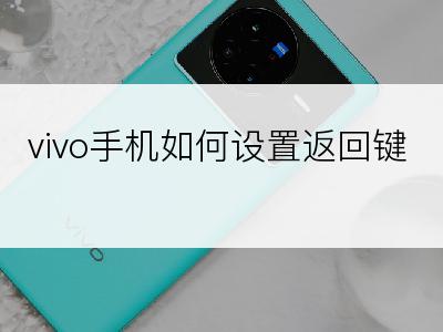 vivo手机如何设置返回键