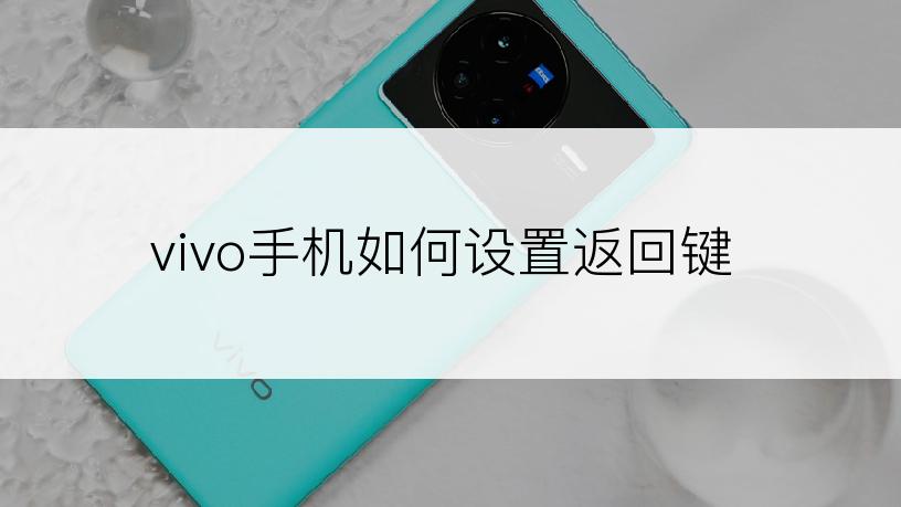 vivo手机如何设置返回键