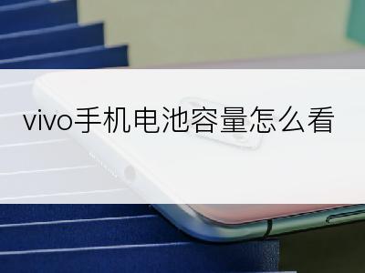 vivo手机电池容量怎么看