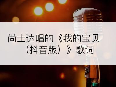 尚士达唱的《我的宝贝（抖音版）》歌词