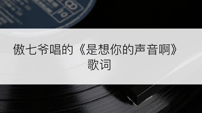 傲七爷唱的《是想你的声音啊》歌词