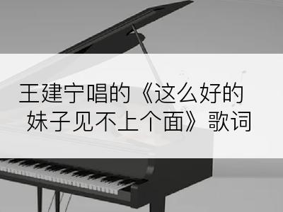 王建宁唱的《这么好的妹子见不上个面》歌词