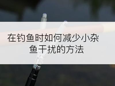 在钓鱼时如何减少小杂鱼干扰的方法