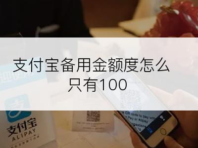 支付宝备用金额度怎么只有100