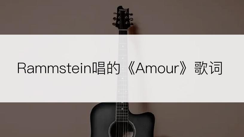 Rammstein唱的《Amour》歌词