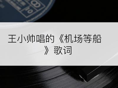 王小帅唱的《机场等船》歌词