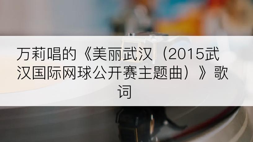 万莉唱的《美丽武汉（2015武汉国际网球公开赛主题曲）》歌词