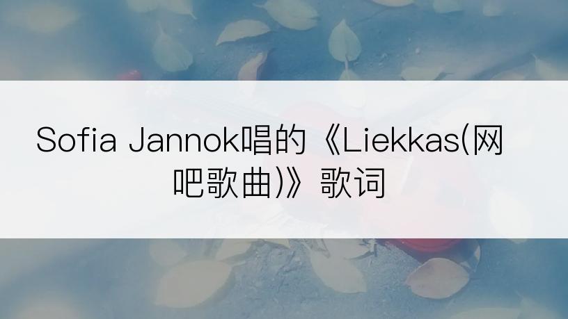 Sofia Jannok唱的《Liekkas(网吧歌曲)》歌词