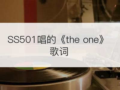 SS501唱的《the one》歌词