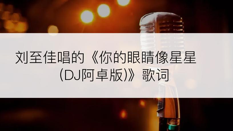 刘至佳唱的《你的眼睛像星星 (DJ阿卓版)》歌词