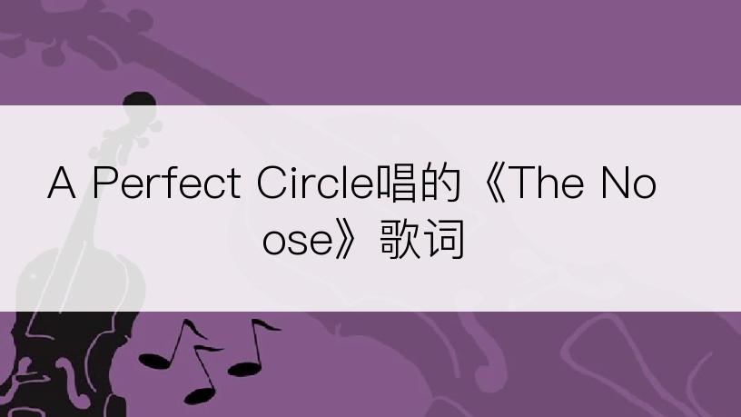 A Perfect Circle唱的《The Noose》歌词