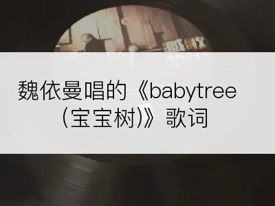 魏依曼唱的《babytree(宝宝树)》歌词